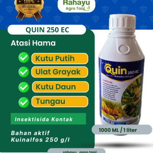 Insektisida Quin 250 EC 1 Liter - Bahan Aktif Kuinalfos Pembasmi Kutu Putih & Ulat Grayak